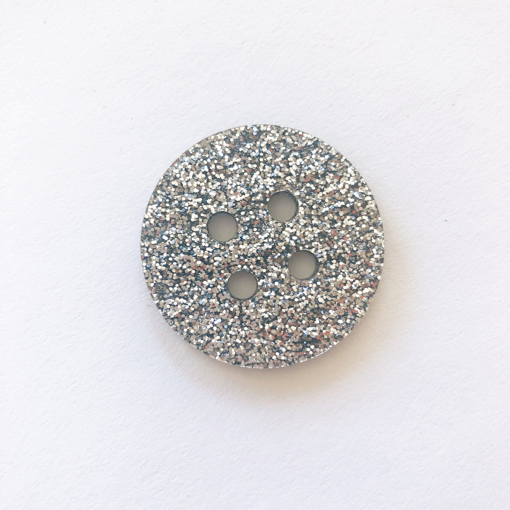 Magical Glitter Buttons - Silver Glitter