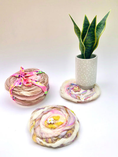 Swirly Felted Coasters Pattern