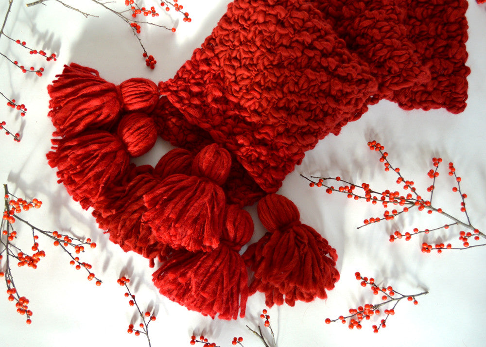 小物 Osmanthus Motif Knitted Scarf Osmanthus Motif Knitted Scarf
